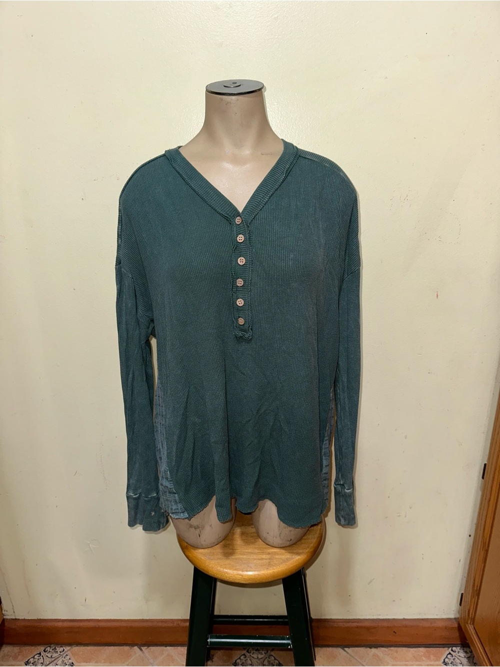 Woman’s Three Birds Nest long sleeve waffle top shirt